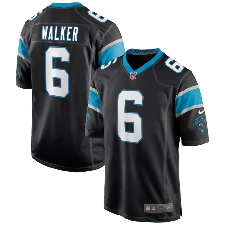 Men Carolina Panthers 6 P.J. Walker Nike Black Game NFL Jersey